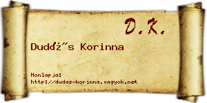 Dudás Korinna névjegykártya