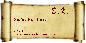 Dudás Korinna névjegykártya